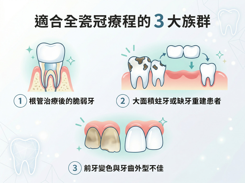 適合全瓷冠療程的 3 大族群